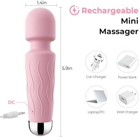 Kverg Handheld Personal Body Massager Wand with App – Waterproof, USB Rechargeable, 20 Vibration Patterns (Rose Pink) - Image 2
