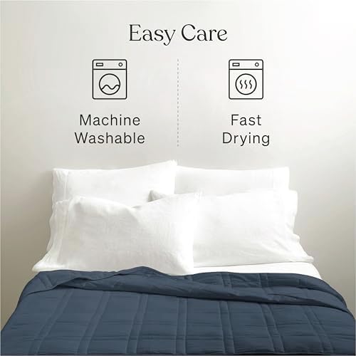 Baloo Weighted Blanket for Adults 12 lb Throw (Navy Blue, 42"x72") | Cool & 100% Cotton | Machine Washable & Dryer Safe | Glass Microbead Fill - Image 5