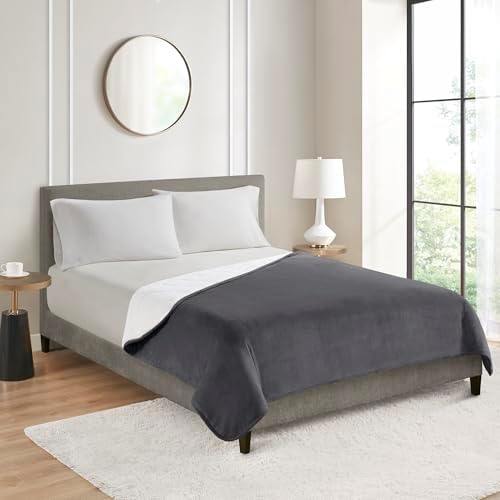 Weighted Blanket 15 Pounds for Adults, Fuzzy Soft Sherpa Fleece Heavy Blankets Queen Size for Bed, 60x80 Inch, Charcoal Gray, Dual Sided Comfort - Image 2