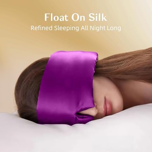 Silk Sleep Mask for Women and Men, Side Sleeper, 22 Momme Pure Mulberry Silk Total Blackout 100% Mulberry Eye Mask with Adjustable Headband Full Size, Eye Masks for Sleeping and Travel - Image 4
