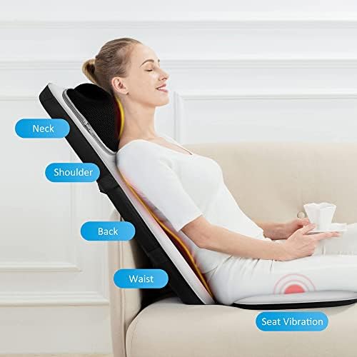 Snailax Back Massager with Heat, Adjustable Shiatsu Neck Massage Chair Pad - Image 7