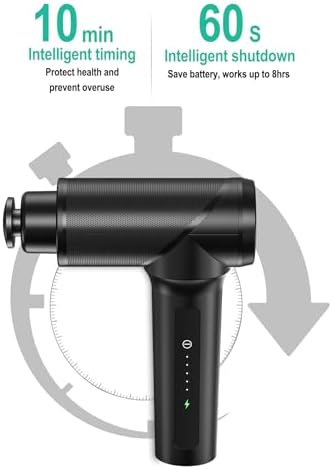 Medcursor Massage Gun - High Intensity Brushless Motor, Handheld Percussion Deep Tissue Massager with 6 Massage Heads for Sore Muscle and Stiffness, Gifts for Father/Dad (Black) - Image 3