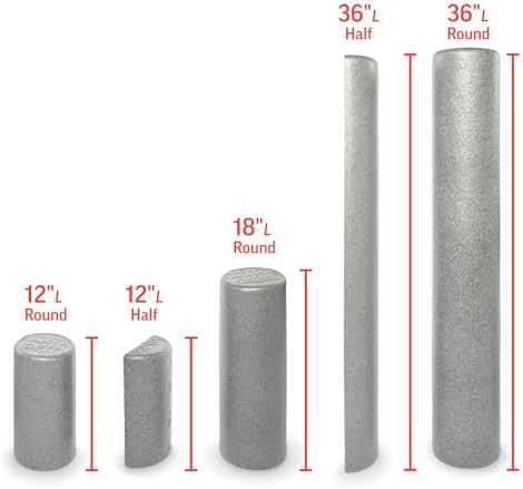 OPTP Silver AXIS Moderately Firm Foam Roller – Round, Silver, 36" x 6" - Image 6