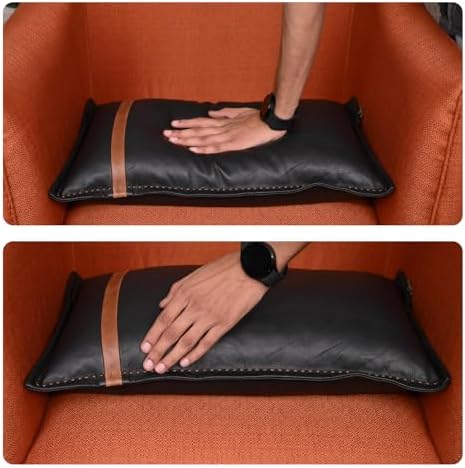 LL LEATHER LOVERS Genuine Lambskin Leather Pillow Cover, 20x28 Inch Case for Lumbar Throw Couch Pillows, Thick & Soft Cushion Covers for Sofa Bed Home Decor (Black & Tan Box Pack of 1) - Image 6