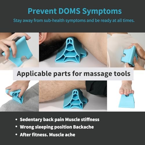 Trigger Point Massage Tool, Handheld Deep Tissue Manual Massager for Neck, Shoulders, Back & Feet, 3-Edge Pressure Point Design, Portable (Blue) - Image 6