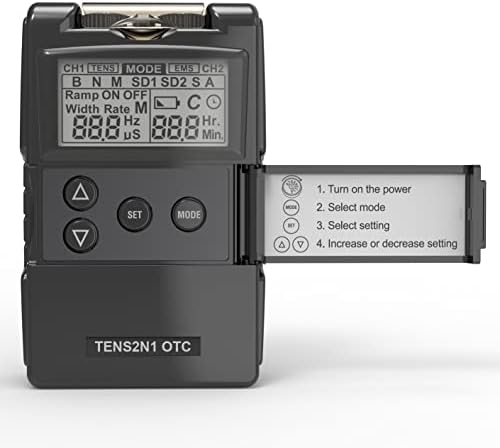 Therapist’s Choice TENS Unit and EMS Muscle Stimulator ComboOTC TENS Device with Accessories,Black - Image 2