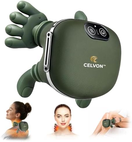 Neck Massager with Hands, Cordless Heated Shiatsu Neck & Shoulder Massager for Deep Tissue Muscle Pain Relief, Finger Kneading Back Massager, Rechargeable Gift for Men & Women by Unknown