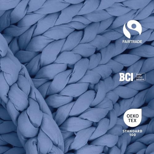 Bearaby Cotton Hand-Knit Weighted Blankets for Adults - Chunky Knit Blanket - Image 4