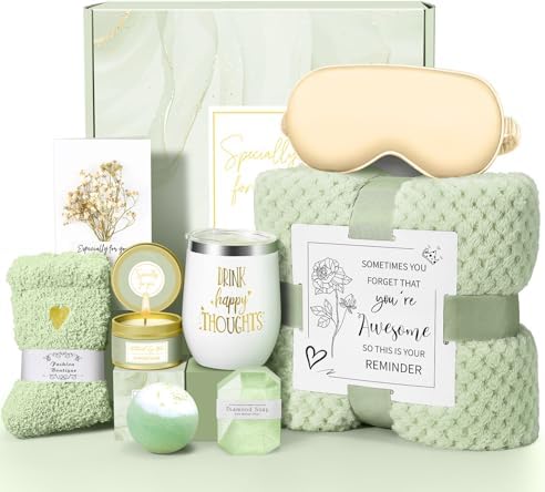 Happy Birthday Gifts for Women Mom Her Friend Sister Wife Grandma, Self Care Gift Get Well Relaxing Spa Gift Basket Set by Kalokey