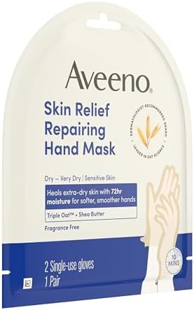 Aveeno Skin Relief Repairing Hand Mask, Fragrance-Free, 1 Pair - Image 4