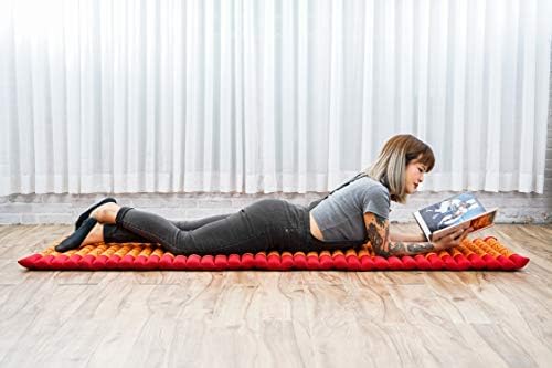 Leewadee - Foldable Floor Mattress - Japanese Roll Up Futon -Trifold Tatami Mat- Guest Floor Bed - Camping Mattress - Thai Massage Mat, Kapok Filled, 75 x 20 inches, Orange Red - Image 5