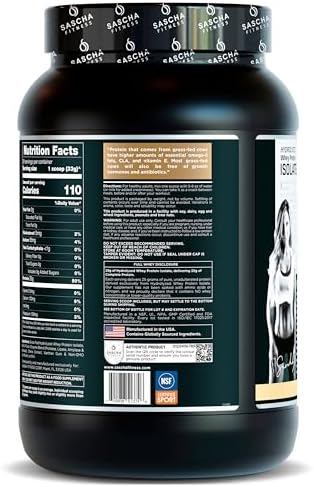 SASCHA FITNESS Hydrolyzed Whey Protein Isolate,100% Grass-Fed (2.11 Pounds) (Caramel Flavor) - Image 4