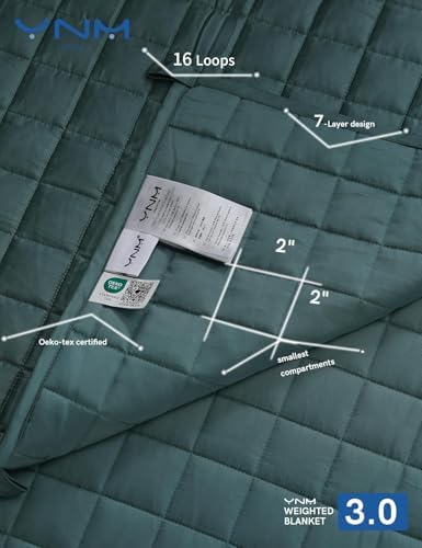 YnM Cooling Weighted Blanket for Adults, 15lbs Heavy Bed Throw for One Person of 140lbs, Perfect for Hot Sleepers or Warm Climates with Rayon/Glass Beads(48x72 Inches,Twin/Full Bed, Sea Grass) - Image 5