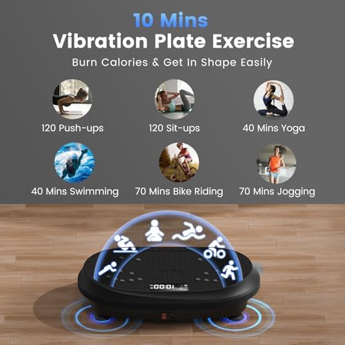 HVX Vibration Plate Exercise Machine 450 lbs Capacity Lymphatic Drainage - Image 4