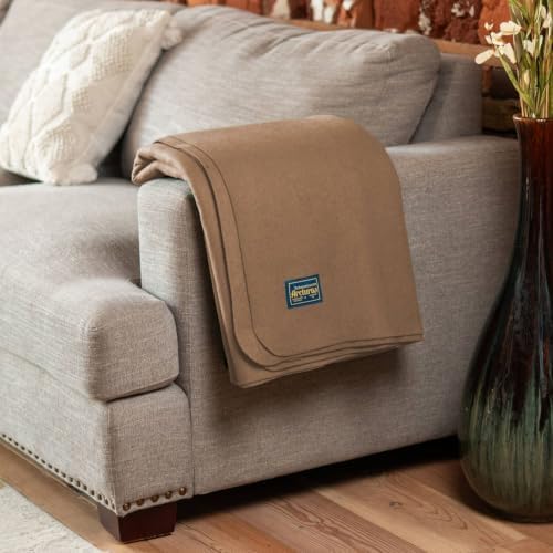 Arcturus Bighorn 100% Virgin Wool Blanket | Heirloom-Quality Wool Bedding for Home & Cabin | Warm, Thick & Durable (Queen Size, Mocha) - Image 6