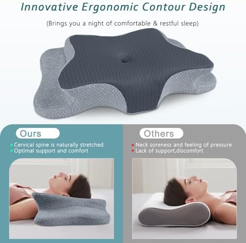 CHxxy Cervical Pillow for Neck Pain Relief, Memory Foam Pillows - Image 3