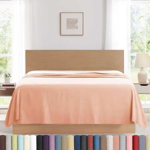 King Flat Sheet Only Oversized Top Sheet Extra Deep Mattress 132x110 Blush by SouthshoreFineLivingInc