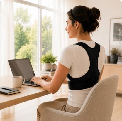 Back Brace Posture Corrector for Spine Support and Pain Relief, Black, Sizes S, M, L, 1 Unit (Medium) - Image 4