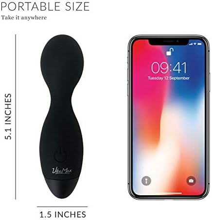 VibeMax Mini Personal Wand Massager - Compact - Lightweight - Small & Quiet - USB Rechargeable - for Muscle Tension Relief in Neck, Back, Shoulders, Legs and Feet (Black) - Image 4
