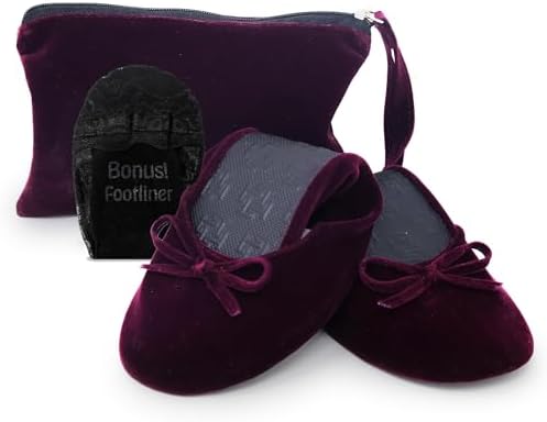 Velvet Foldable Flats for Women, Portable Ballet Shoes for Travel & Events by SilkyToes