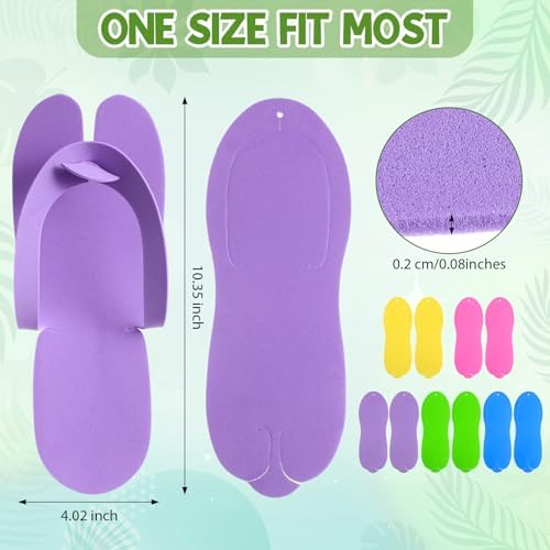 JaGely 100 Pair Disposable Pedicure Slippers Bulk Multicolor Flip Flop for Pedicure Anti Slip EVA Foam Spa Slipper Sandal Disposable Shoe Kit for Women Nail Bath Salon Party Supplies - Image 3