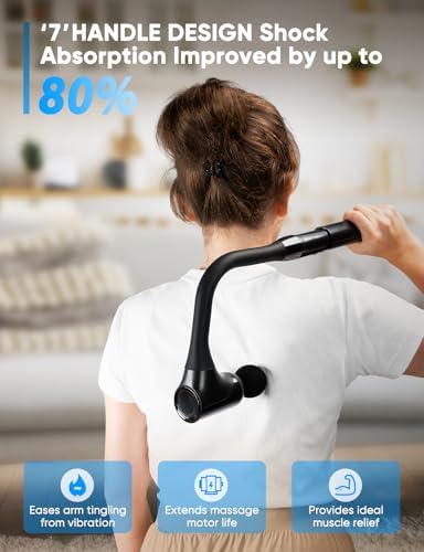 FVZ Massage Gun for Deep Tissue Back Massage with Extended Handle, Black - Image 3