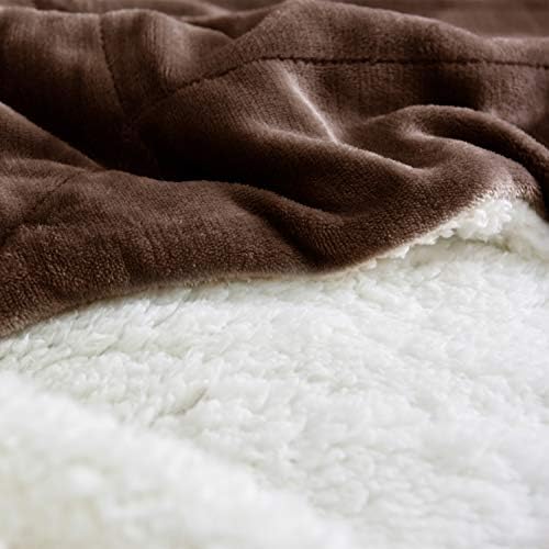 NANPIPER Sherpa Blanket Twin Thick Warm Throw for Winter Bed Super Soft Fuzzy Flannel Fleece/Wool Like Reversible Velvet Plush Blankets (Brown Twin Size 60"x80") - Image 5