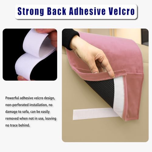 Velvet Recliner Head Pillow with Non-Slip Base - Adjustable Neck Support for Pain Relief in Home, Office and Travel (Pink) - Image 4