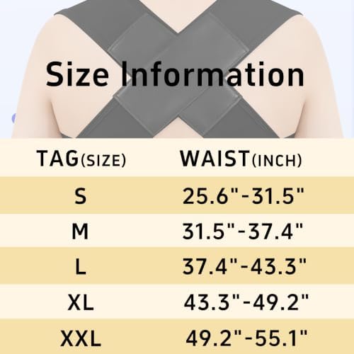 Posture Corrector for Women and Men, Back Brace with Lumbar Support Panel and Adjustable Shoulder Support, Full Back Support Posture Trainer, Back Straightener for Upper Back, Lower Back Support, Rounded Shoulders, Slouching, Hunchback Corrector (Black... - Image 2