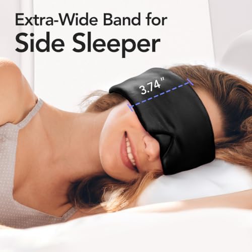 LitBear Silk Sleep Mask for Side Sleeper, Travel, Airplane, Office, Black - Image 6