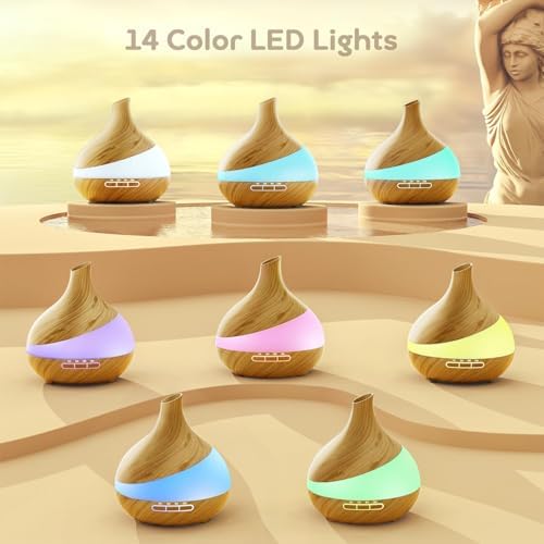 HJTHJT 500ML Essential Oil Diffuser for Home: 14 Color LED Humidifier - Image 5