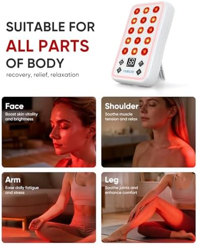 Portable Red Light Therapy for Face & Neck, Mini Type-C Rechargeable Light Device Panel, 15 Dual Wavelength 660nm 850nm LEDs, Built-in Timer, Protective Eyewear & Travel Storage Case Included - Image 7