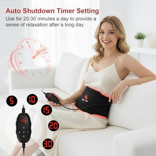 Red Light Therapy for Body,150 LEDs Infrared Light Therapy Wrap Belt for Waist,Upgraded 3 in 1 Led Beads,660nm Red Light &850nm Near Infrared Light Device for Back with Timer - Image 5