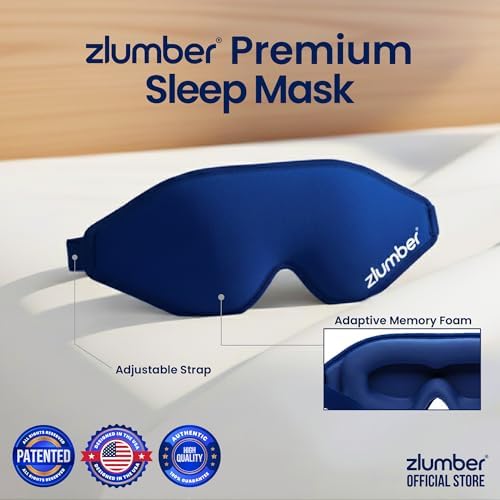 Zlumber Premium Eye Sleep Mask for Men & Women - 100% Blackout 3D Contoured Night Eye Mask for Sleeping, Travel Eye Mask & Side Sleeper Mask, Zero Eye Pressure, Adjustable - Image 2