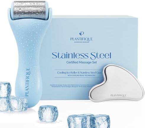 PLANTIFIQUE Ice Roller & Guasha Tool for Face - Reduce Puffiness & Soothe by Plantifique