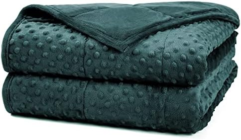 Alomidds Weighted Blanket, Luxury Velvet Weighted Blankets,Warm and Breathable Soft and Comfort Minky, Cute Heavy Blanket with Premium Glass Beads (41"x60" 7LBS, Green) by Alomidds