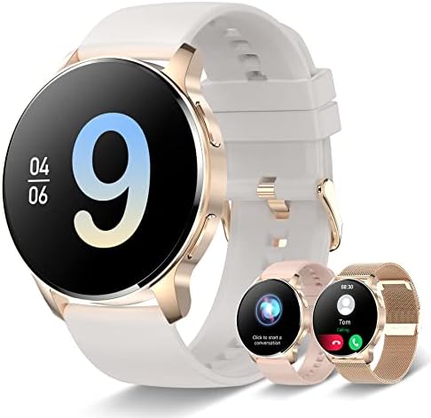 Iaret Smart Watch for Women (Answer/Make Call), Fitness Tracker for Android and iOS Phones Waterproof Smartwatch with 1.32" HD Full Touch Screen AI Voice Control Heart Rate Sleep Monitor Pedometer by Iaret