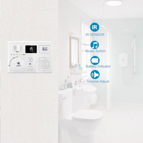KiaoTime Bathroom White Noise Machine for Bathroom Privacy Motion Activated, Bathroom Noise Blocker - Sound Machine of Running Water Masks The Sound of Toilet Bathroom Restroom - Image 7