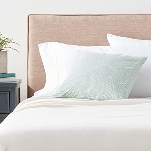 INK+IVY Cario Mid Century Modern Cotton Square Decorative Pillow Sofa Cushion Lumbar, Back Support, 18X18", Geometric Embroidery Blue - Image 6