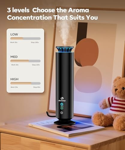 Waterless Scent Diffuser Kit,Scent Diffuser with 7 Lights and Breathing Lights Modes,Max Coverage 2000 sq.ft.Home,Offices,Hotels and Spas Aromatherapy Diffuser Included 5 Scent Oils Remote Control - Image 3