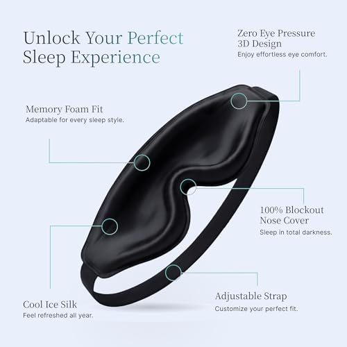 Nox Sleep 3D Sleep Mask for Men, 100% Blackout Eye Mask for Sleep, Ice Silk Lightweight Sleeping Mask for Side Sleepers, Soft Breathable Blindfold Perfect for Travel & Deep Sleep - Image 2
