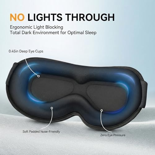 Weighted Eye Mask for Sleeping 2 Pack: Gentle Pressure Blackout Sleep Mask with 3D Contoured Cups, Zero Eye Pressure Sleep Mask for Lash Extensions, Memory Foam Travel Mask, Black Purple - Image 5
