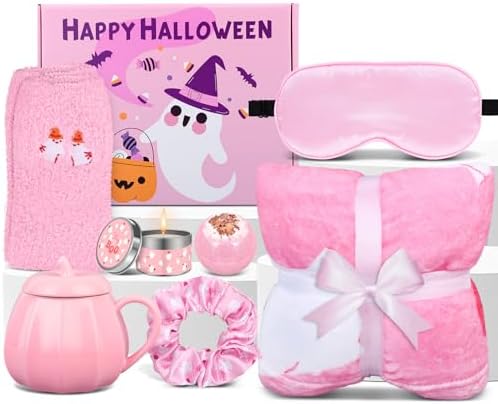 Halloween Gifts for Women Boo Basket Gifts Stuffers for Women Girls, Pink by VAIPI