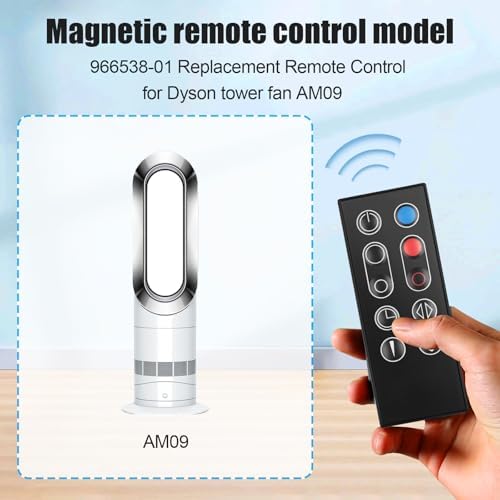 966538-01 Replacement Remote Control for Dyson Fan,Compatible with Dyson AM09 Hot + Cool Heater Tower Fan with Magnetic with Battery - Image 2