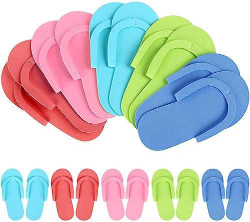 Beavorty 36 Pairs Disposable Slippers Pedicure Slipppers for Salon Spa Pedicure (Random Color) for Foot Flip Flop Salon Nail Spa - Image 4
