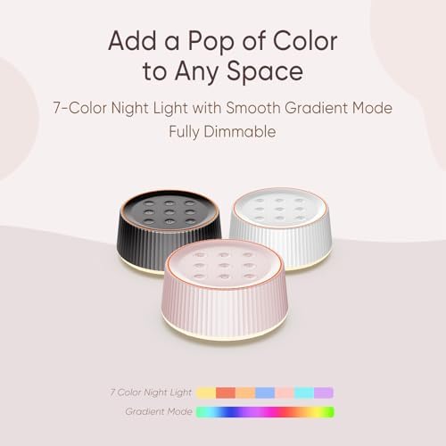 Noise Machine, White Noise Sound Machine for Baby & Adults, 26 Soothing Sounds, 8 Night Light Colors, Tap Control, 6 Timer Settings, Auto-Off & Memory, 4-7-8 Breathing (Pink, Standar) - Image 4