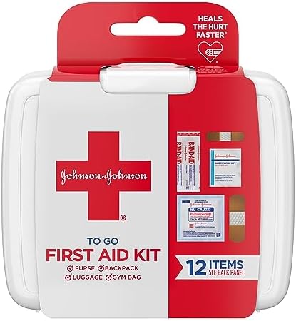Johnson & Johnson Red Cross First Aid-to-Go Mini First Aid Kit, 12 Count (Pack of 48) total count 576 by BAND-AID%C2%AEBrand