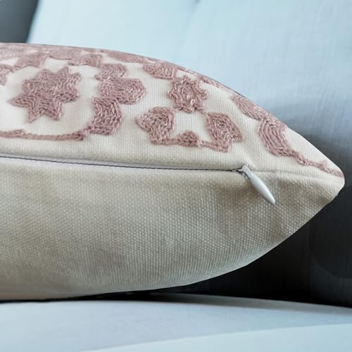 Decorative Pillowcase Embroidered Mina Trellis Dusk Lilac Mauve 12 x 20 inch Decorative Lumbar Throw Pillow Cover 30x50cm Dusk Pink Lilac 1pc Cotton Canvas - Image 5