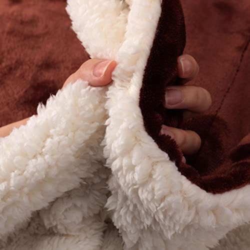 NANPIPER King Size Sherpa Blanket, Soft Fleece Throw for Bed, Reversible Thick Fuzzy Blanket for Winter (Brown, 90x108 inches) - Image 5