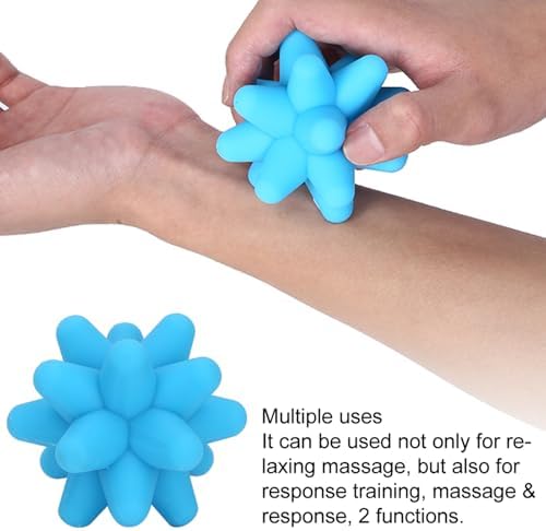 1PCS Spiky Massage Ball, 80mm Silicone Trigger Point Massage Ball, Blue Fascia Balls for Reaction Training, Massage - Image 3